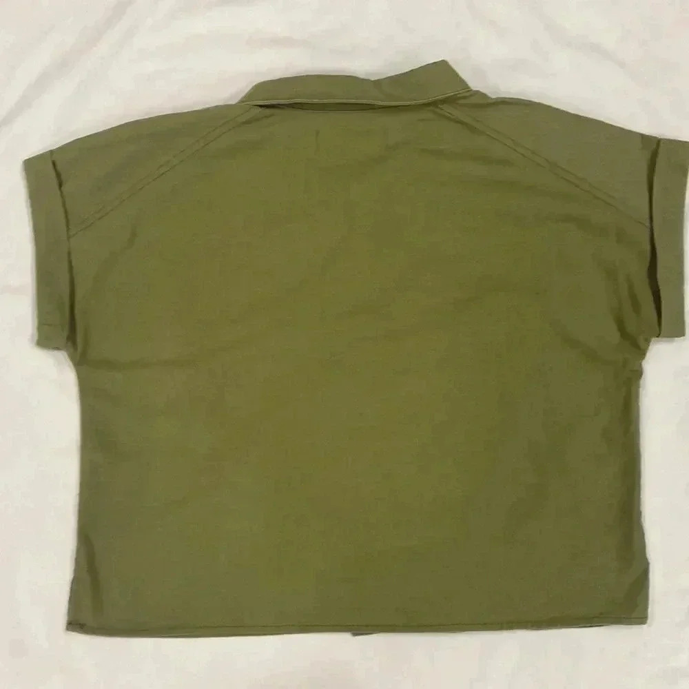 Indigo Rising Button down crop top - Picture 7 of 9